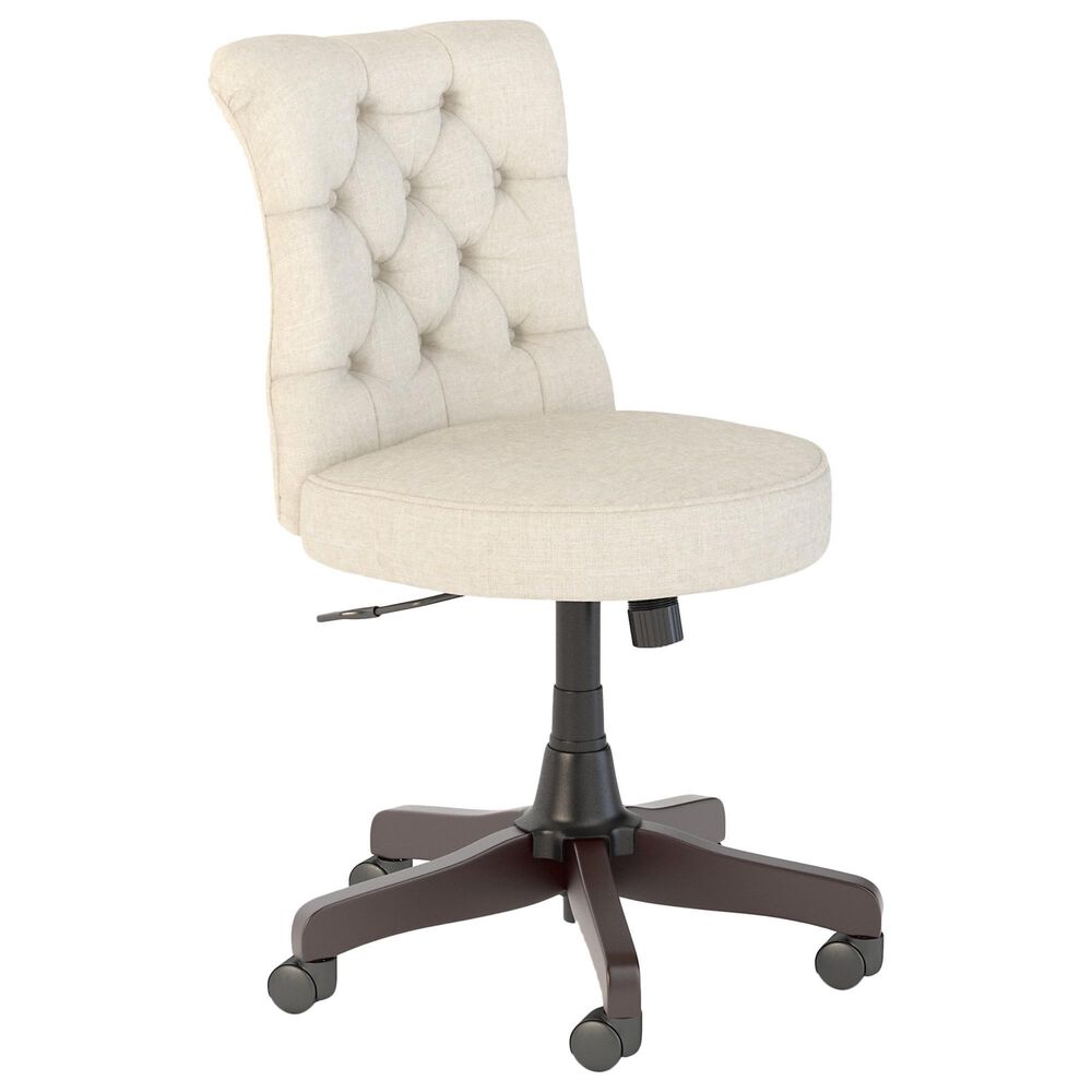 Bush Townhill 2Piece Office Desk Set in Washed Gray and Madison Cherry