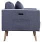 HOMLUX Sofa and Loveseat Set with USB Ports, Pillows and Storage in Dark Gray, , large