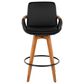 Lumisource Cosmo Swivel Counter Stool in Walnut and Black, , large