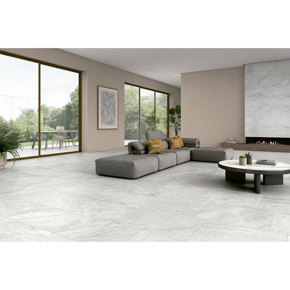 MS International Traktion Stowe Silver Dune 15" x 30" Porcelain Tile, , large