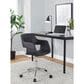 LumiSource Margarite Swivel Task Chair with Black Faux Leather Cushion in Chrome, , large