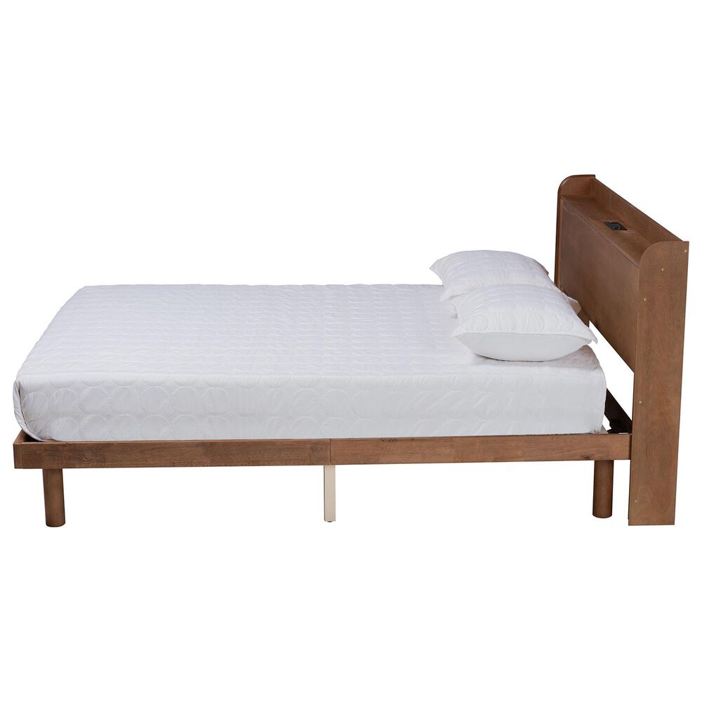 Baxton Studio Decker Full Platform Bed in Walnut Brown, , large