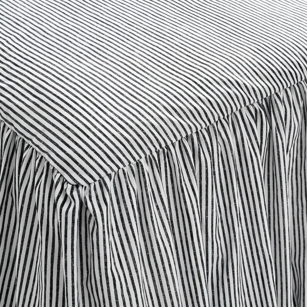 Triangle Home Fashions Ticking Stripe 3-Piece King Bedspread Set in Black, , large