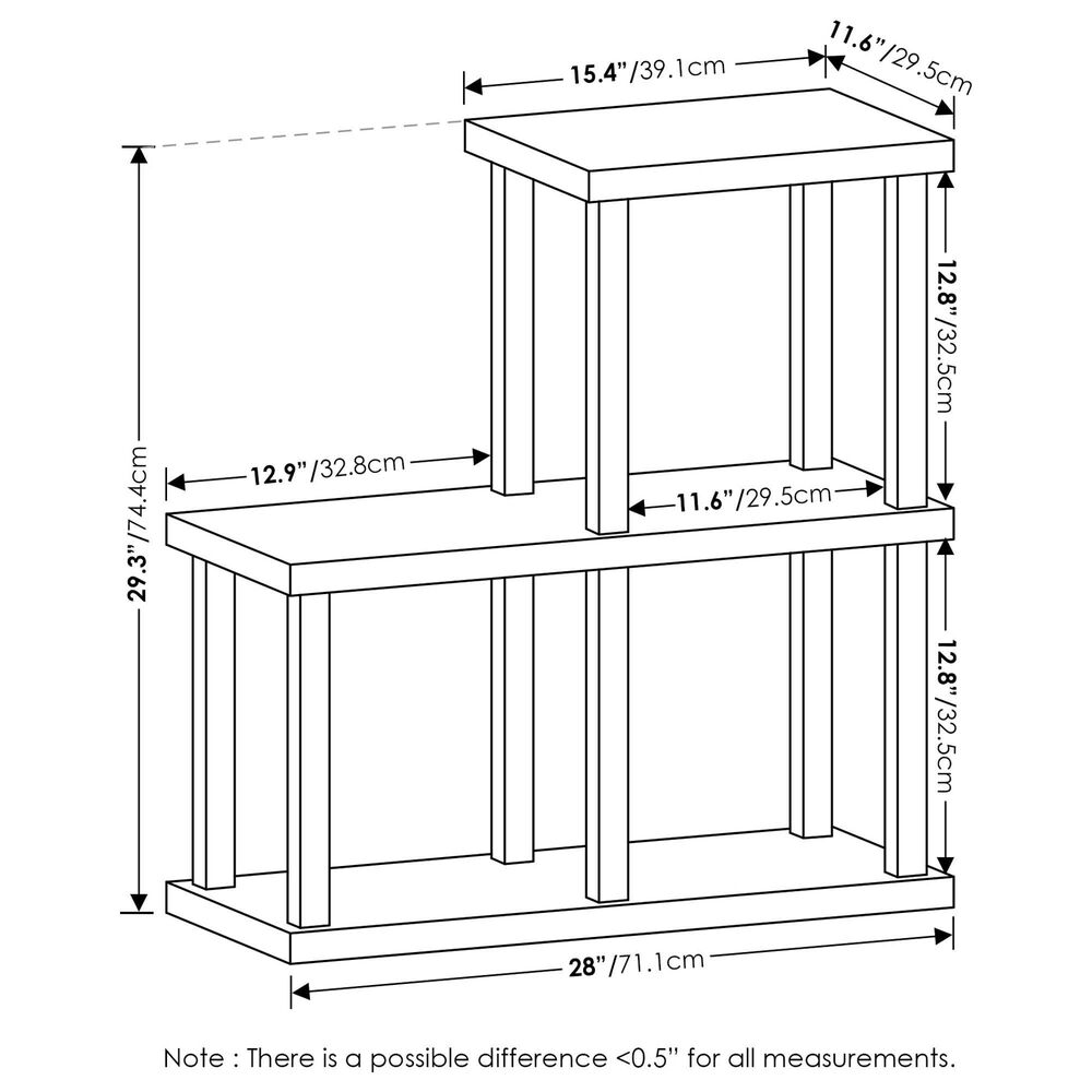 HOMLUX 3-Cube Display Bookshelf in Americano and Black, , large