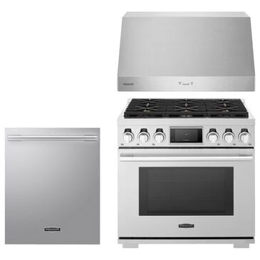 Signature Kitchen Suite 3-Piece Kitchen Package with Pro-Style Wall Hood and Dishwasher in Stainless Steel, , large