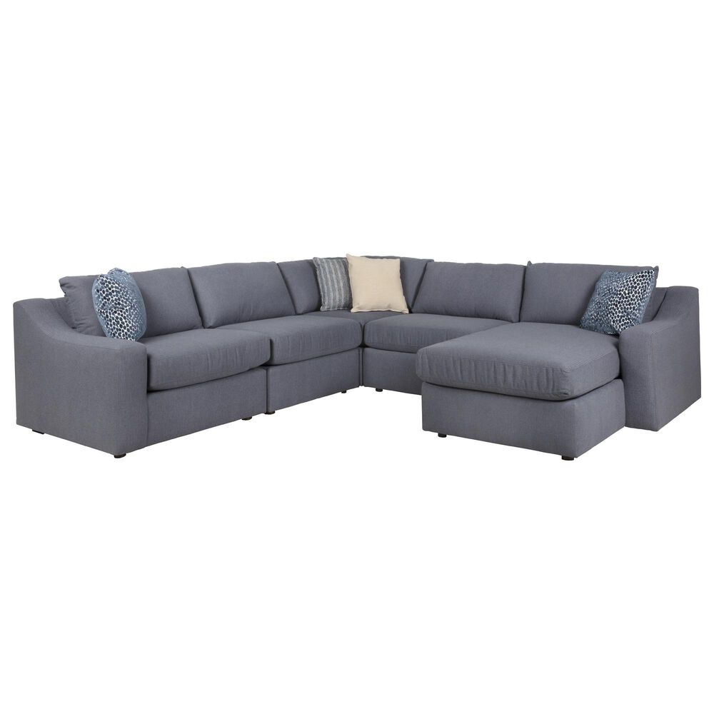 Bassett Logan 5-Piece Modular Sectional in Cadet, , large