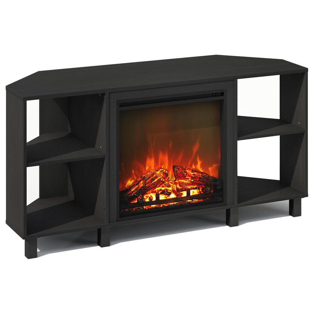 HOMLUX 47" Conner TV Stand with No Heat Electric Fireplace and 4 Open Shelves in Americano, , large