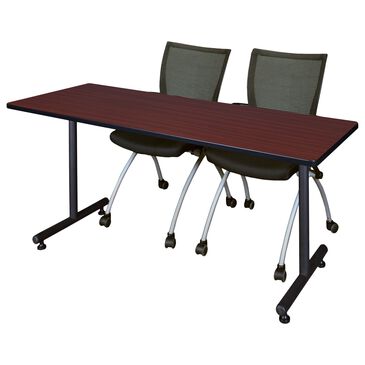 Regency Global Sourcing Kobe 3-Piece Training Table Set in Mahogany/Black, , large