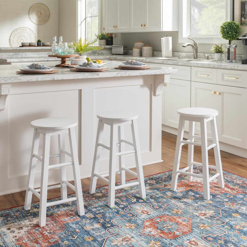 Linon Home Decor Abby 24" Counter Stool in White, , large