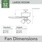 Hunter Gatlinburg Easy Install 52" LED Indoor Ceiling Fan with Light and Remote in Matte White with Light Oak Blades, , large