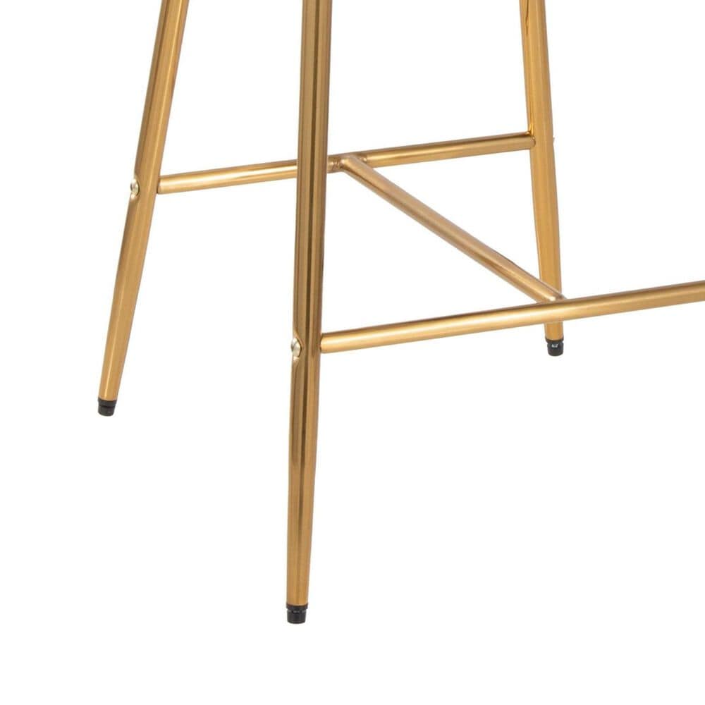 LumiSource Matisse Counter Stool with White Cushion in Gold &#40;Set of 2&#41;, , large