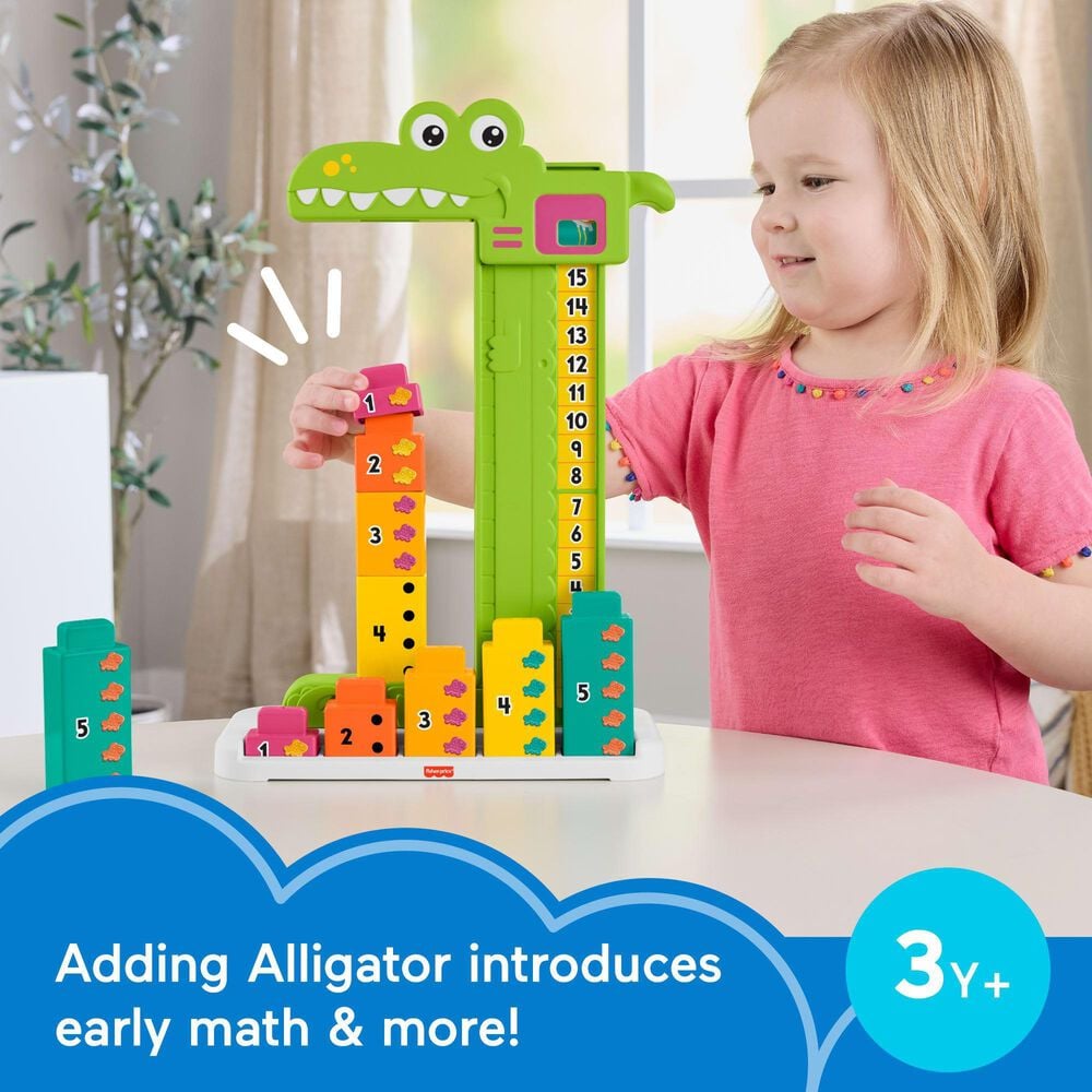 Fisher Price Adding Alligator Educational Toy with 10 Blocks in Multicolor, , large