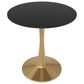 Leisuremod Bristol 27" Round Dining Table with MDF Top in Gold and Black - Table Only, , large