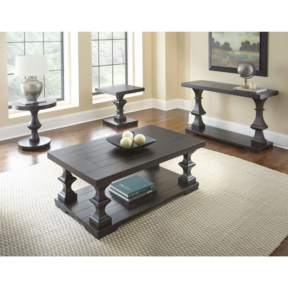 Crystal City Dory Round End Table in Ebony, , large