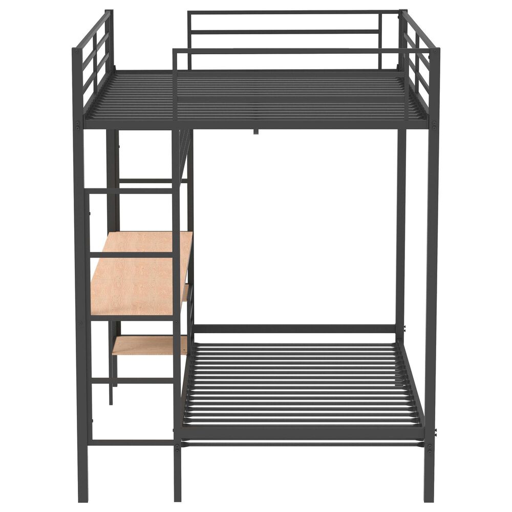 Pacific Landing Bettoni Full Over Twin Bunk Bed in Matte Black, , large