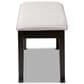Baxton Studio Teresa Dining Bench with Grey Cushion in Dark Brown, , large