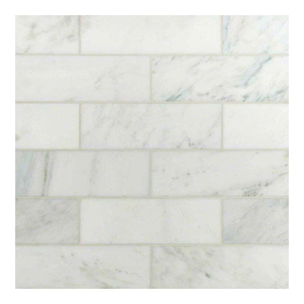 MS International Subway Carrara White 4" x 12" Natural Stone Tile, , large