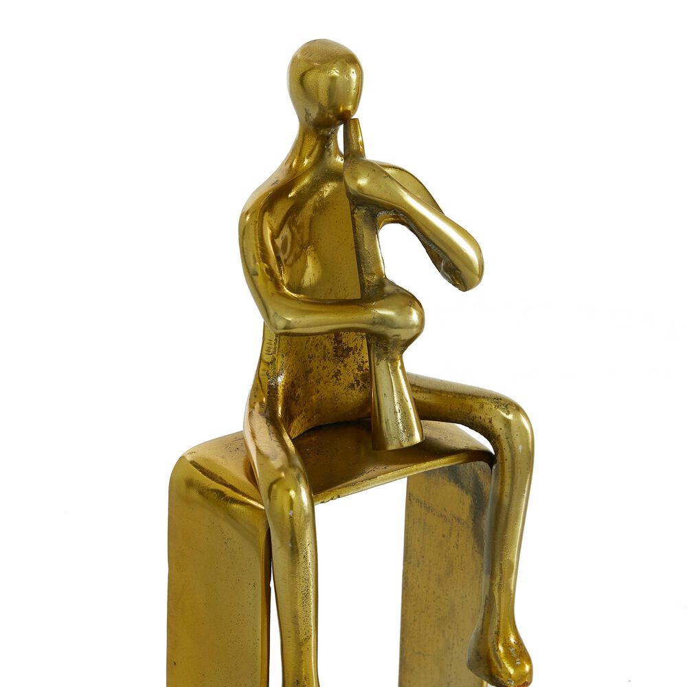Maple and Jade 14&quot; Musician Sculpture in Gold &#40;Set of 2&#41;, , large