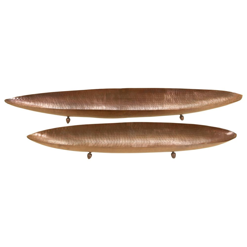 Maple and Jade Metal Tray in Brown (Set of 2), , large