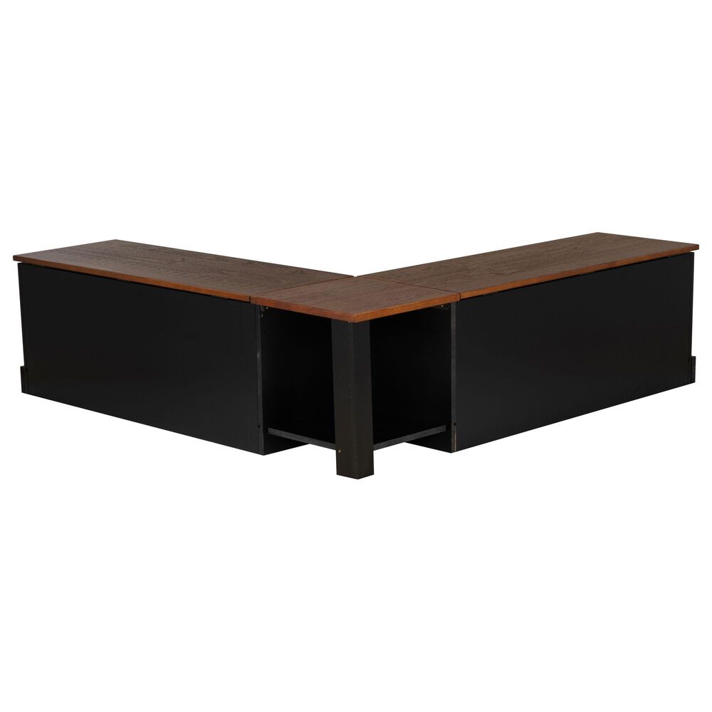 Linon Home Decor Tobin Backless Nook in Black, , large