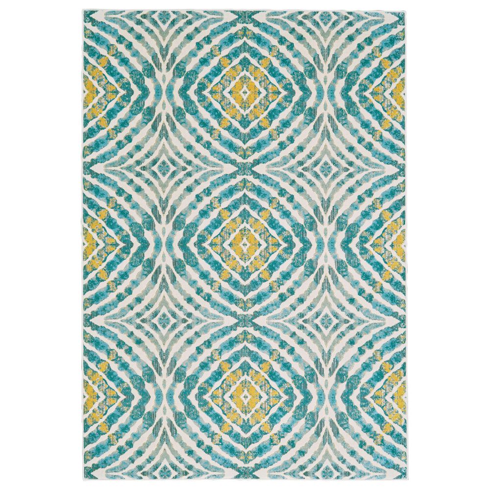 Feizy Rugs Keats 10"2" x 13"9" Teal Area Rug, , large