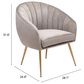 Zuo Modern Max Accent Chair in Gray Velvet, , large