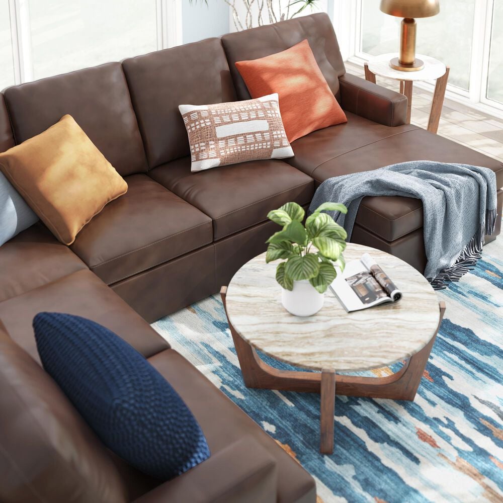 Ashley McDowlan 3-Piece Stationary Left Facing Sectional with Chaise in Coffee, , large