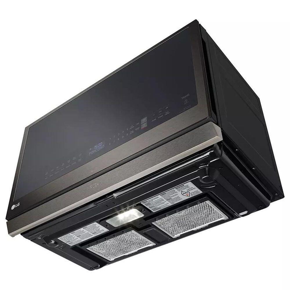 LG 2-Piece Kitchen Package with 6.3 Cu. Ft. Smart Slide-In Gas Range and 2.1 Cu. Ft. Smart Over-the-Range Microwave in Black Stainless Steel, , large