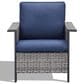 Sunwell Garden 5-Piece Patio Chat Set with Two Stationary Chairs in Navy, , large