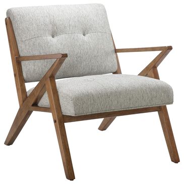 Hampton Park Rocket Lounge Chair with Light Grey Cushion in Pecan, , large