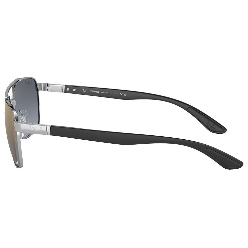 Ray-Ban Sunglasses with Blue and Gold Lenses in Polished Silver, , large