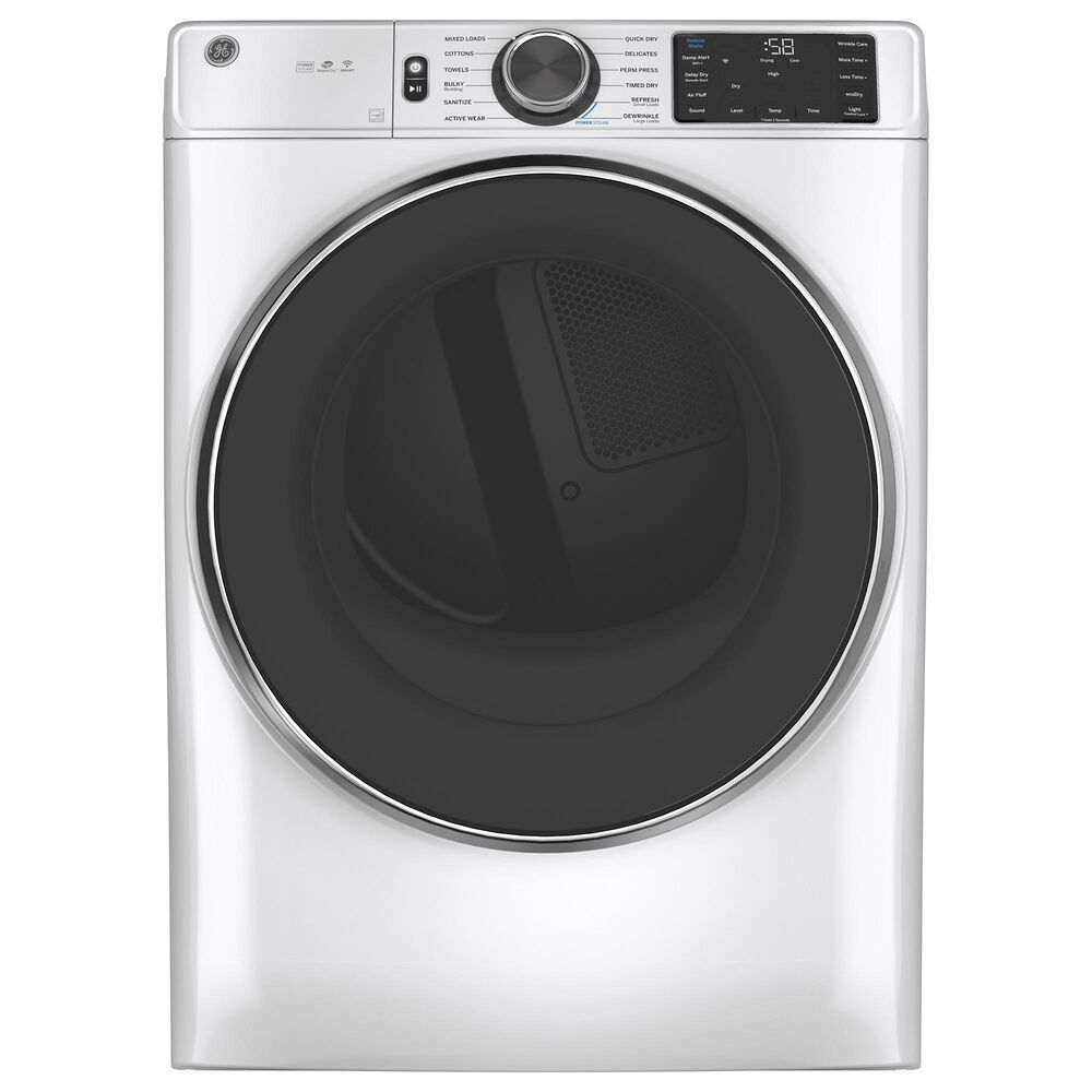 GE Appliances 7.8 Cu. Ft. Gas Dryer with Steam Cycle - White, , large