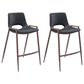 Zuo Modern Desi Counter Chair in Black/Dark Brown (Set of 2), , large