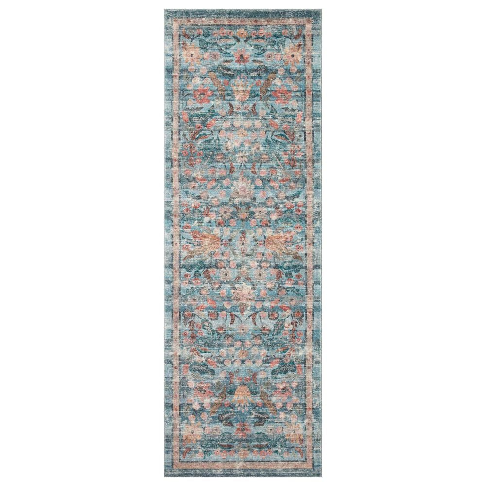 Rifle Paper Co. x Loloi Courtyard 2"6" x 9"6" Eve Blue Runner, , large