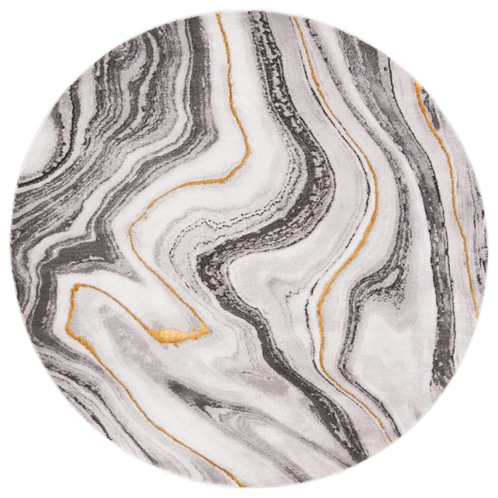 Safavieh Craft 10" Round Grey and Gold Area Rug, , large