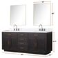 Lexora Home Abbey 80" Double Bathroom Vanity in Black Oak with 2 cm White Quartz Top and Rectangular Sinks, , large