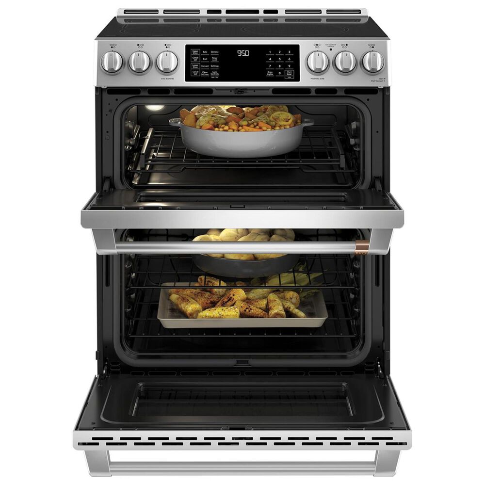 Cafe 30&quot; Slide-In Front Convection Double Oven Range in Stainless Steel, , large
