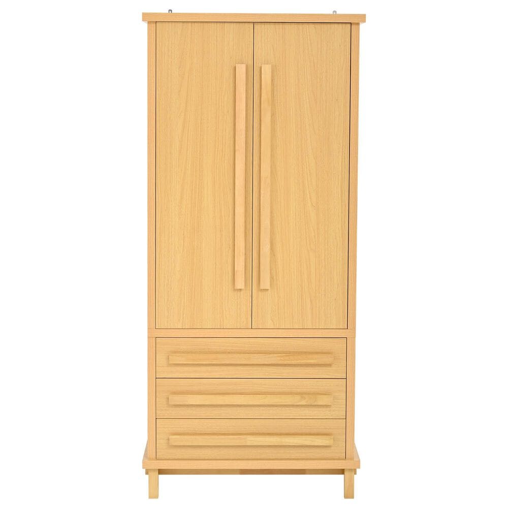 Hearth and Haven 70" Kitchen Pantry Cabinet in Natural, , large