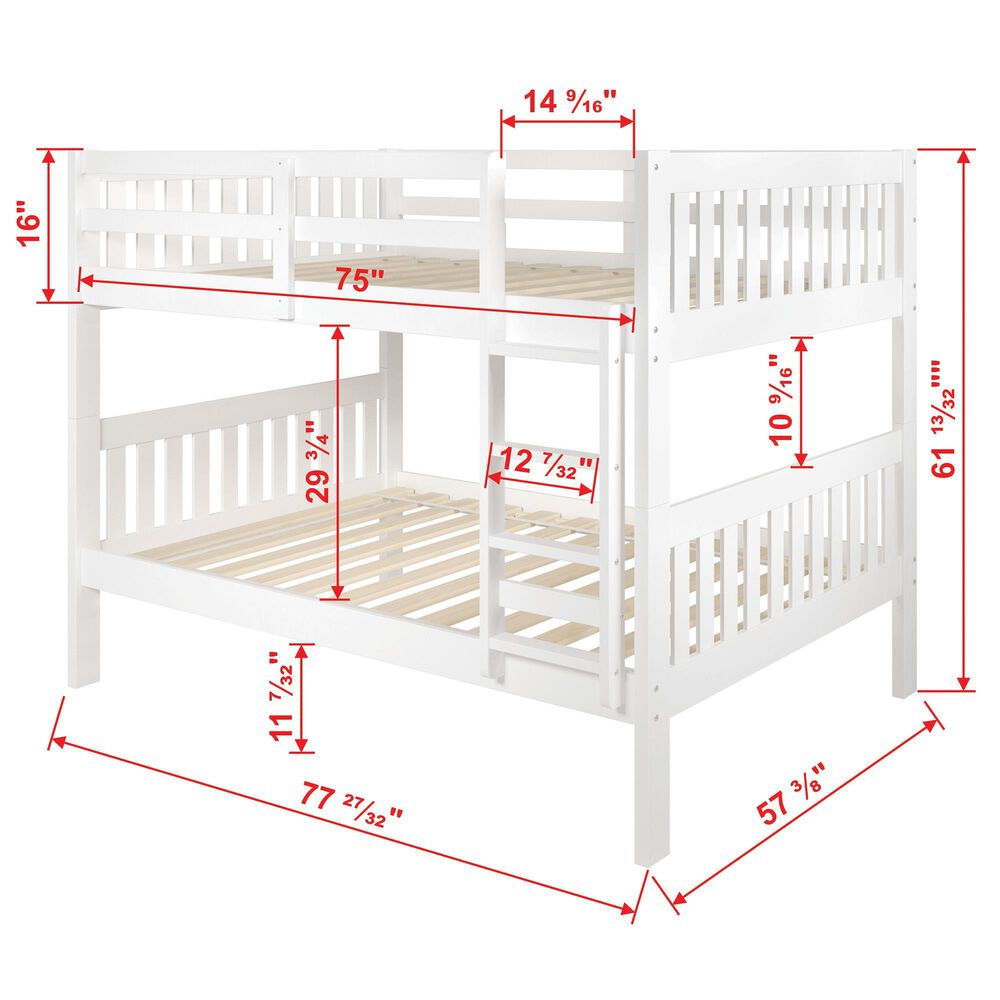 Forest Grove Full over Full Bunk Bed in White, , large