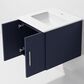 Lexora Home Geneva 24" Single Bathroom Vanity in Navy Blue with 2 cm White Quartz Top and Rectangular Sink, , large