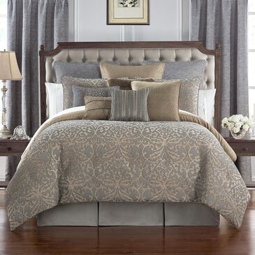 Waterford Carrick 4-Piece King Comforter Set in Silver and Antique Gold, , large