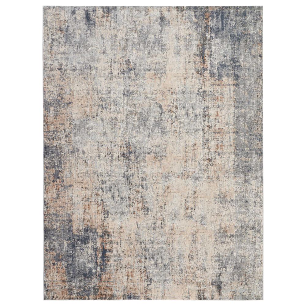 Nourison Rustic Textures RUS01 9"3" x 12"9" Grey and Beige Area Rug, , large
