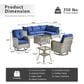 HOMLUX 8-Piece Outdoor Modular Sofa Conversation Set in Navy Blue, , large