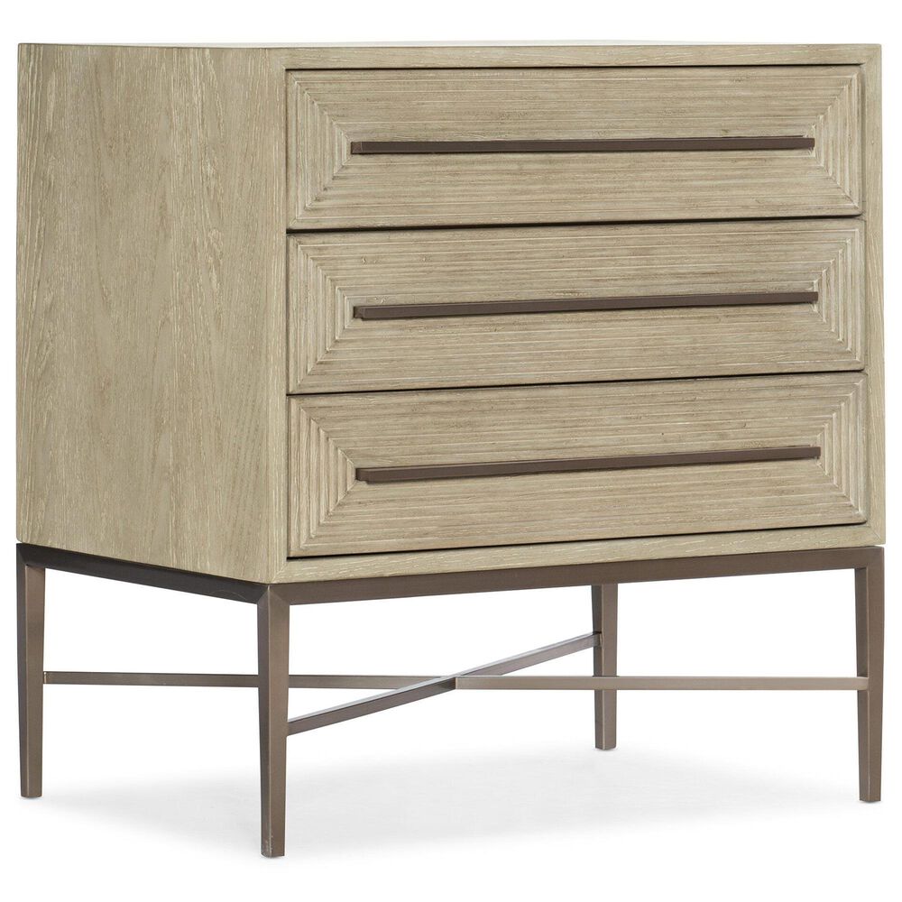 Hooker Furniture Cascade 3-Drawer Nightstand with USB Ports in Terrain, , large