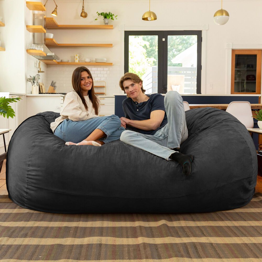 Jaxx 7&#39; Giant Bean Bag Sofa in Black, , large
