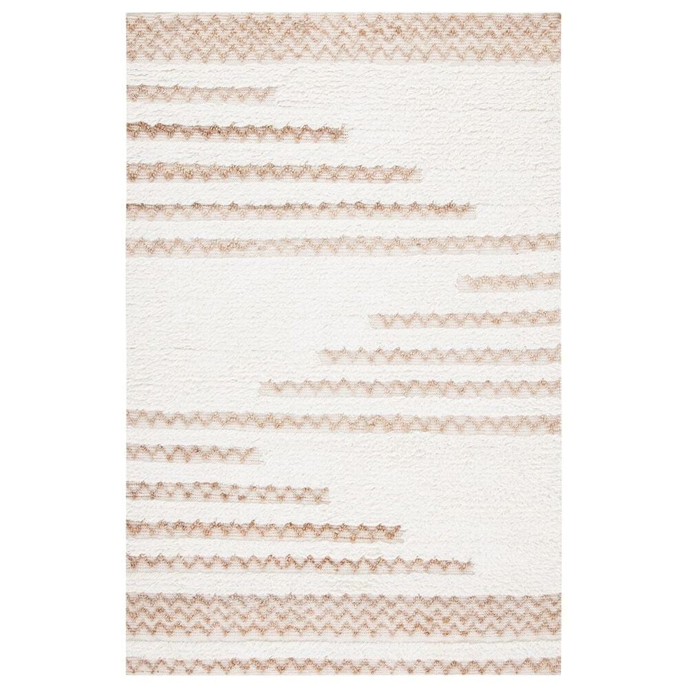Safavieh Natura NAT720A 6" Round Ivory and Brown Area Rug, , large