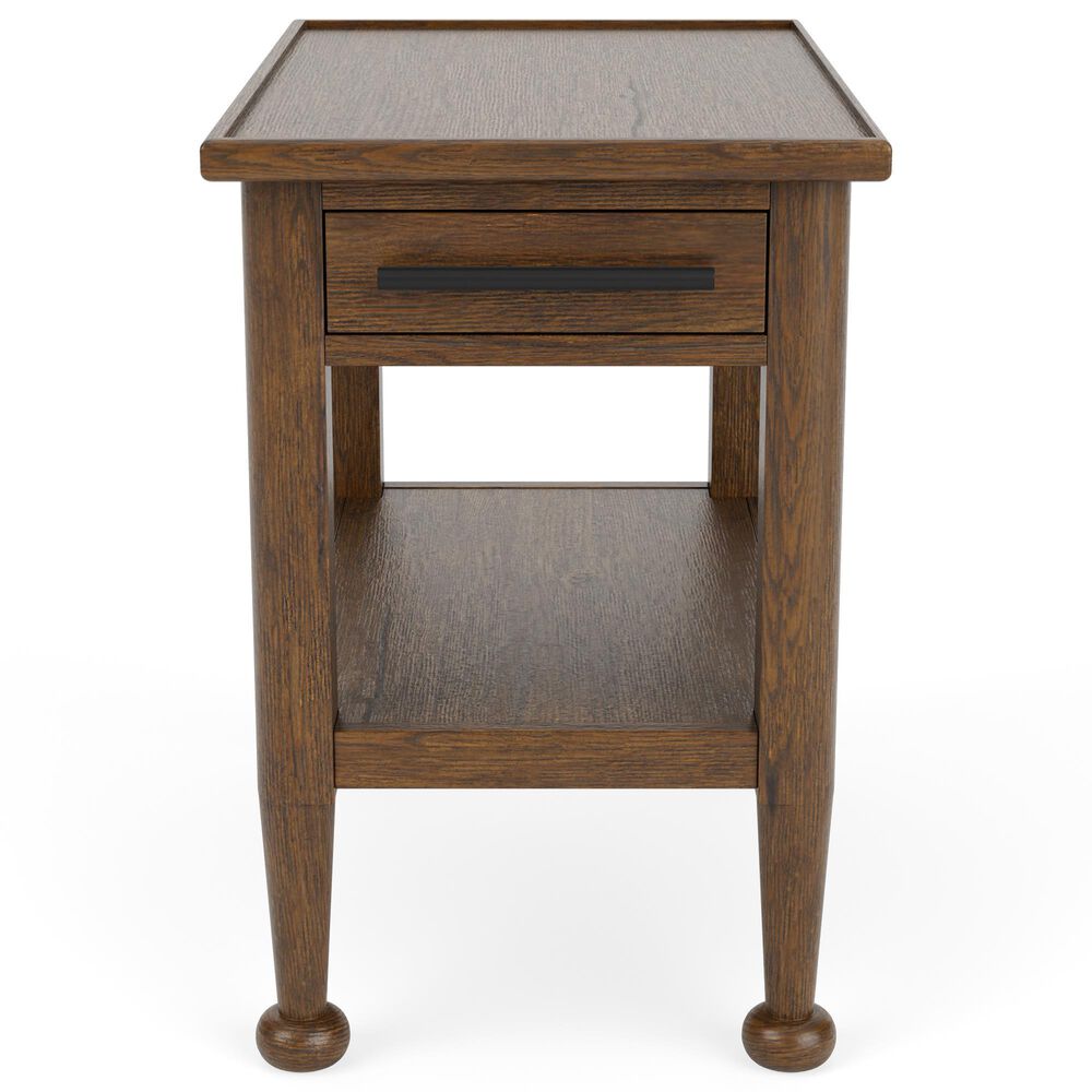 Riverside Furniture Calhoun Chairside Table in Ebony Whiskey Oak, , large