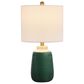 Cal Lighting Crotone Ceramic Table Lamp in Dipped Emerald and Antique Brass, , large