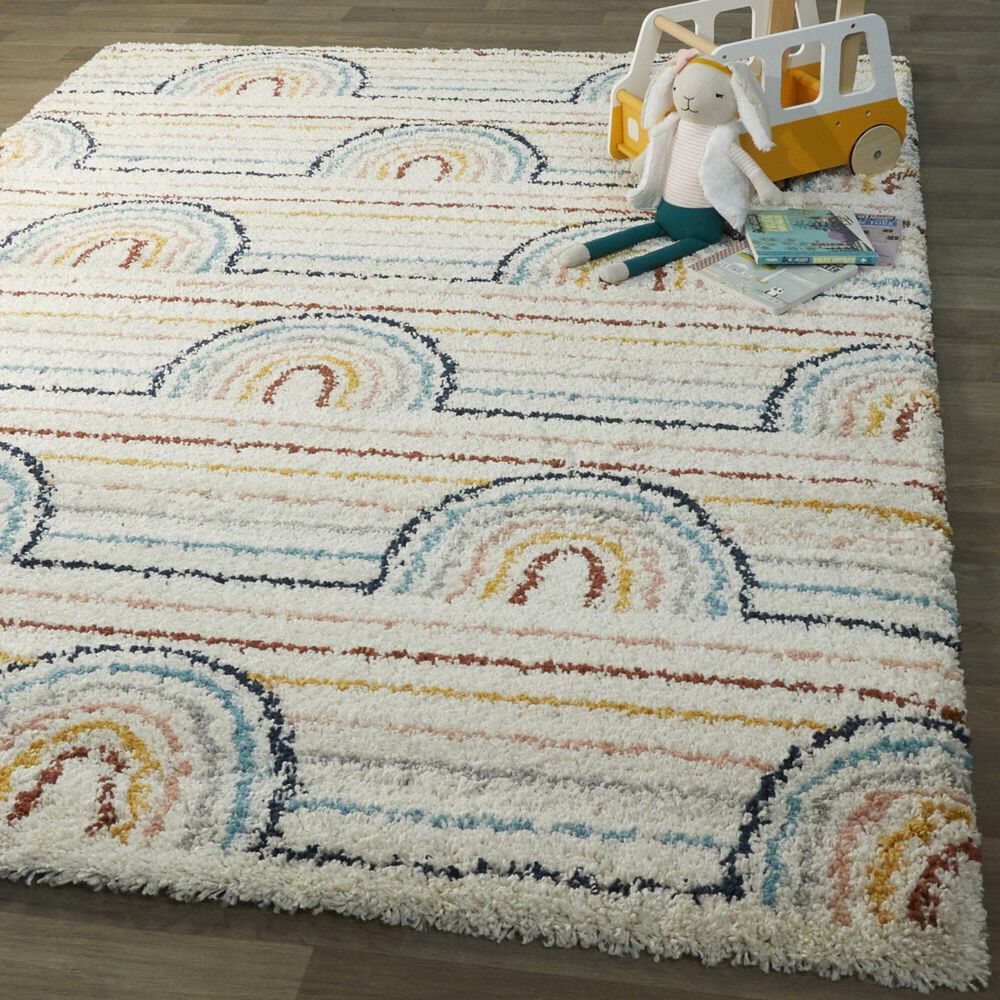 Balta Rugs Hailey 5&#39;3&quot; Round White Kids Area Rug, , large