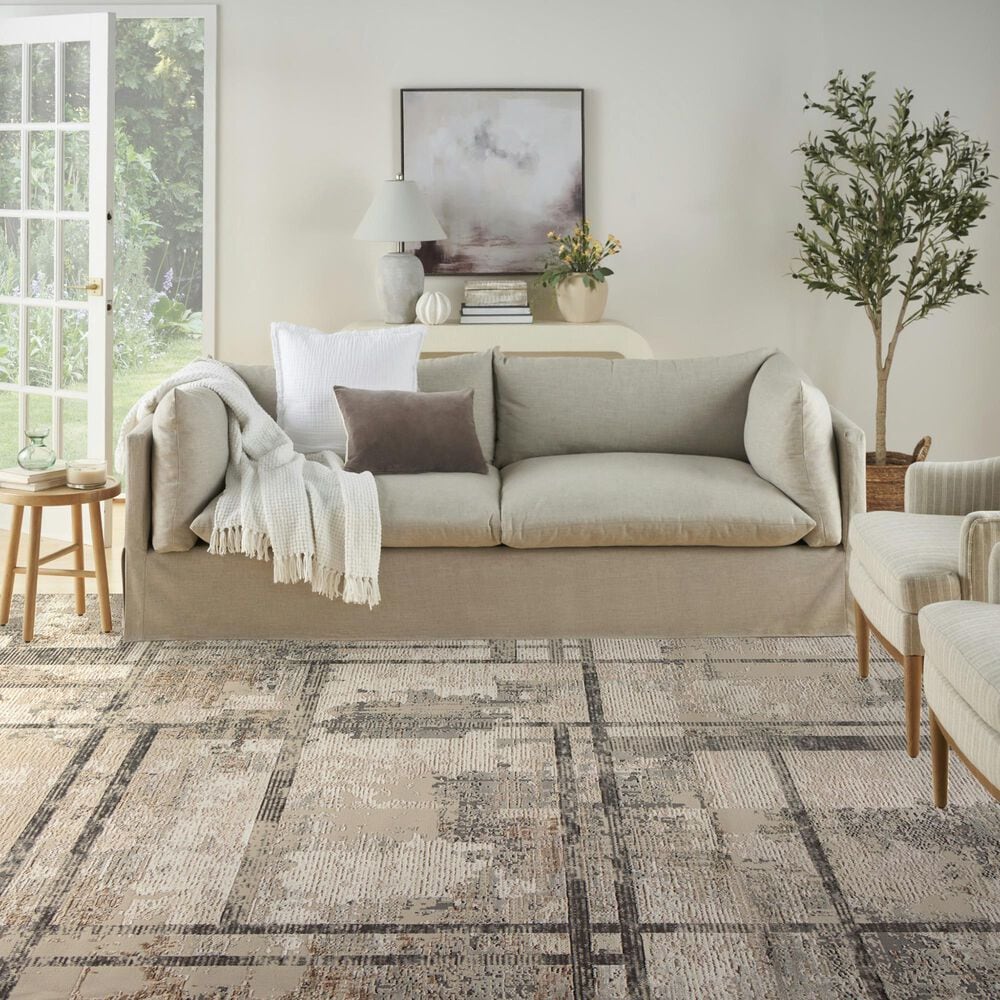 Nourison Sustainable Trends SUT02 9&#39; x 12&#39; Ivory and Multicolor Area Rug, , large